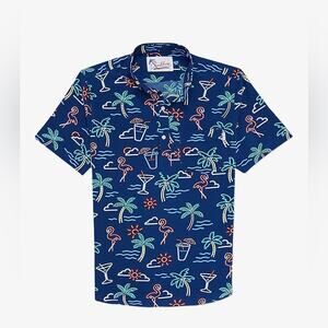 Chubbies The One Man Wolf Pack Popover Friday 4 Way Stretch Shirt Small New